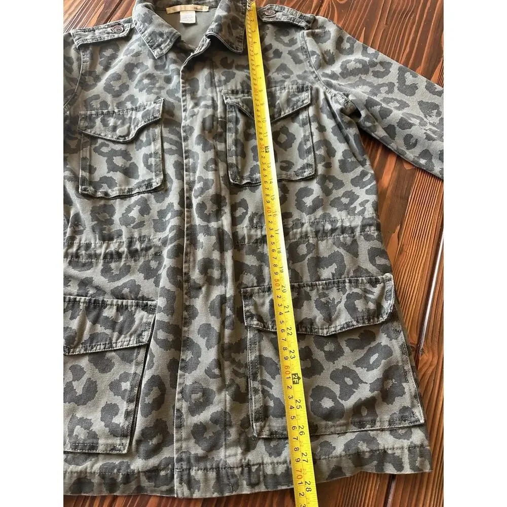 Ellison Leopard Utility Jacket Medium Olive Cargo Style